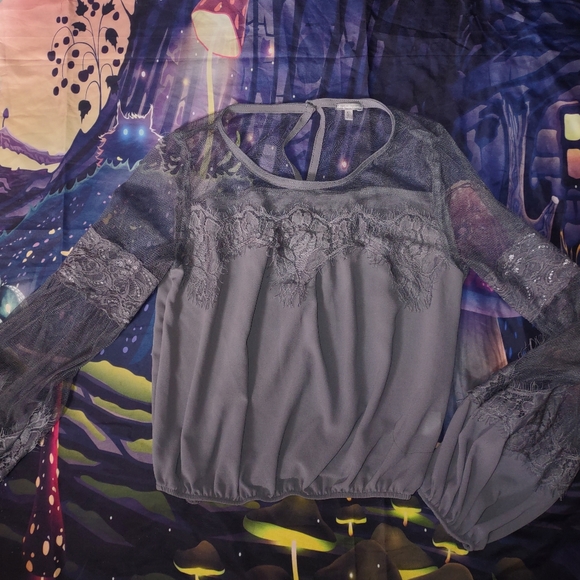 Vampire Goth Grey Blouse - Picture 3 of 14